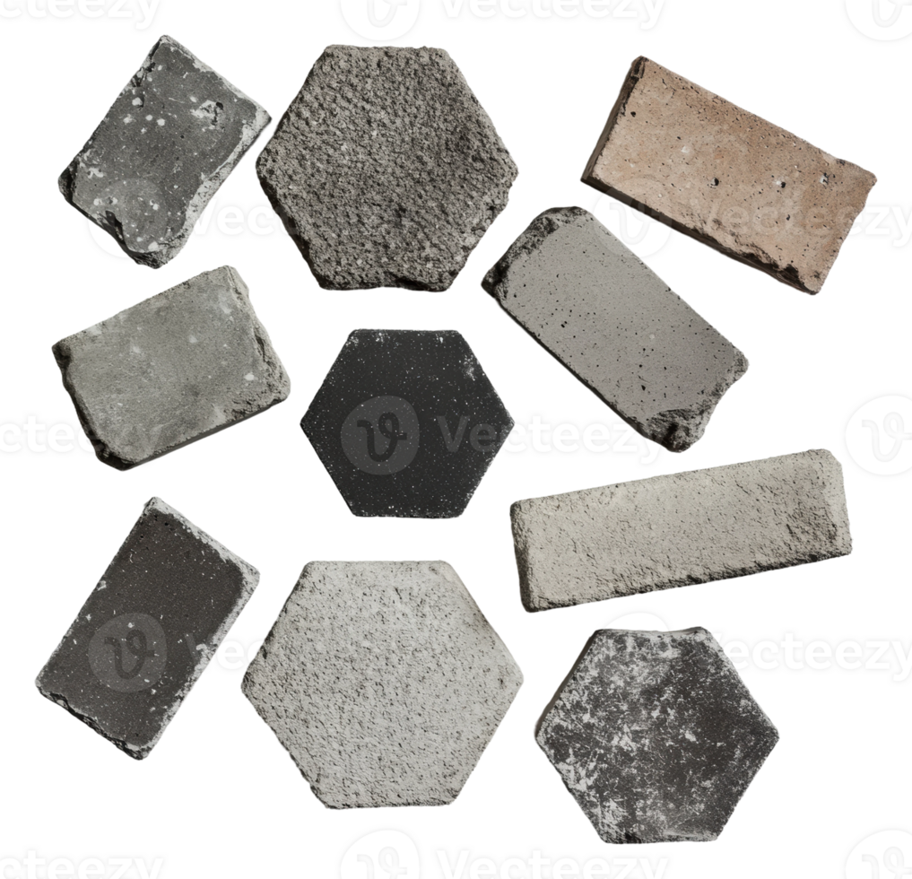 Mixed concrete on a white surface png