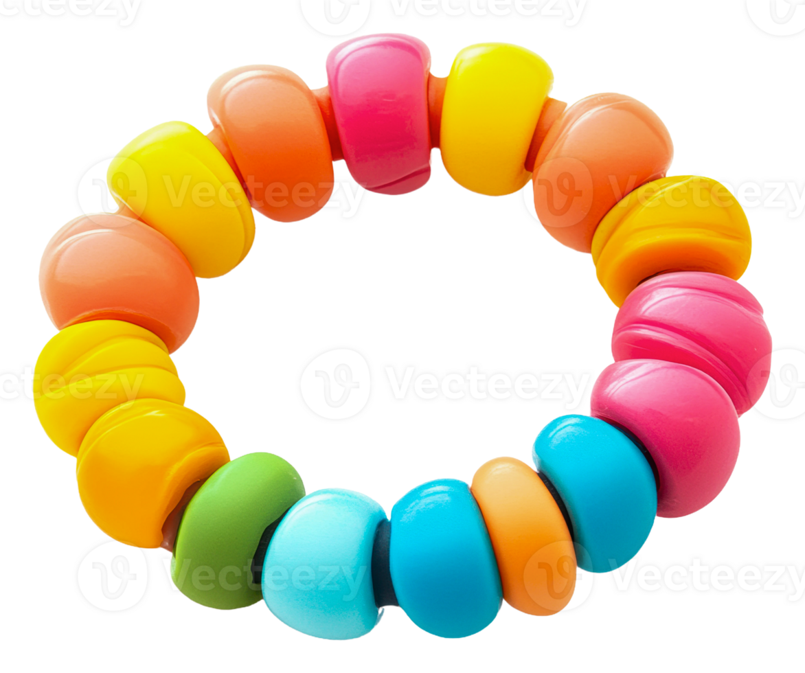 Colorful stacking beads in circular arrangement png