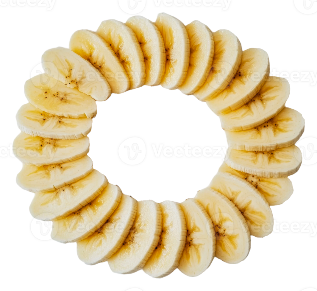 Bananas sliced in a circular pattern png
