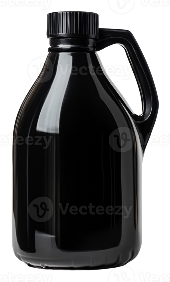 Black jug container with handle for liquid storage png