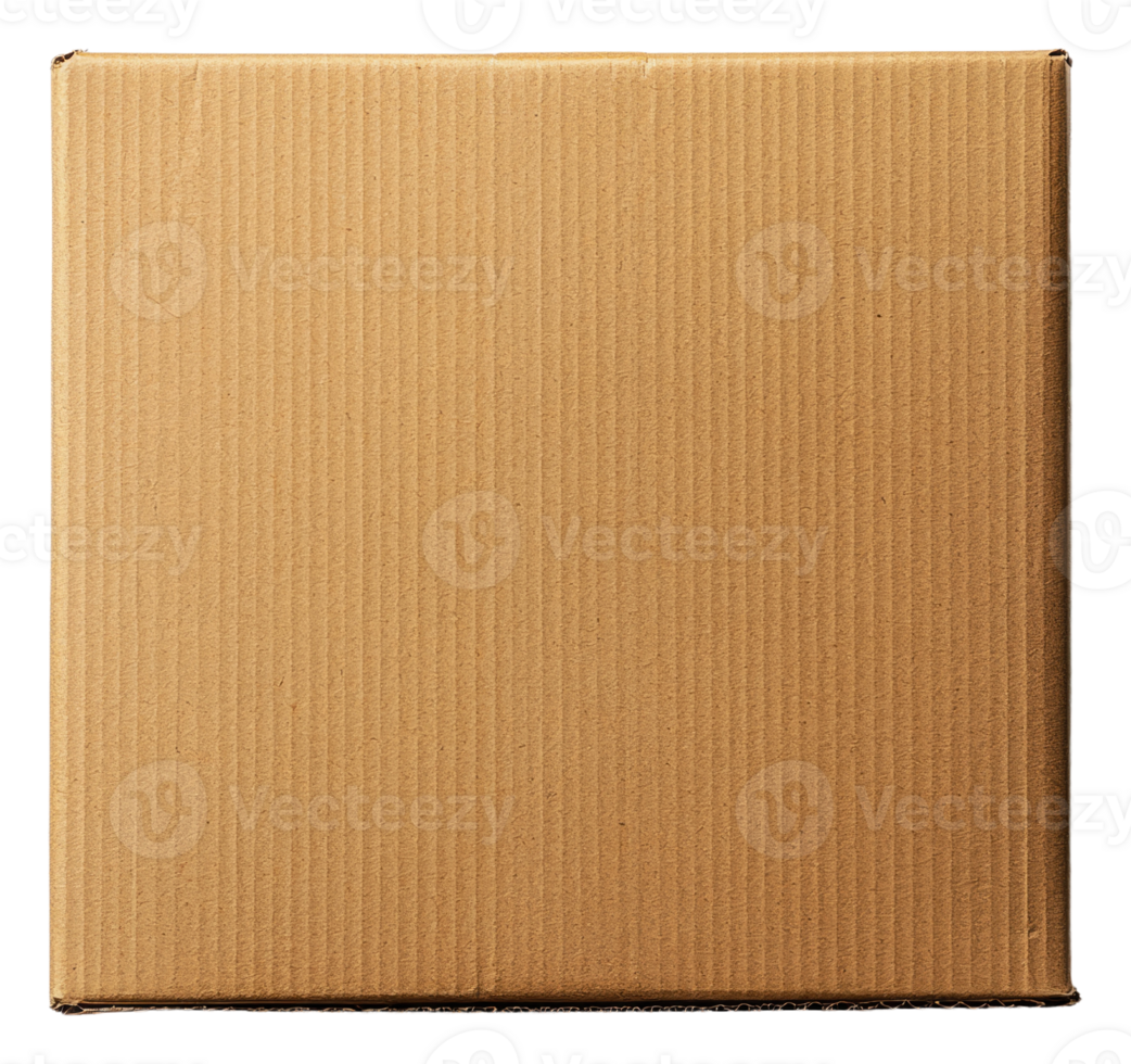 Plain cardboard box ready for shipping or storage png