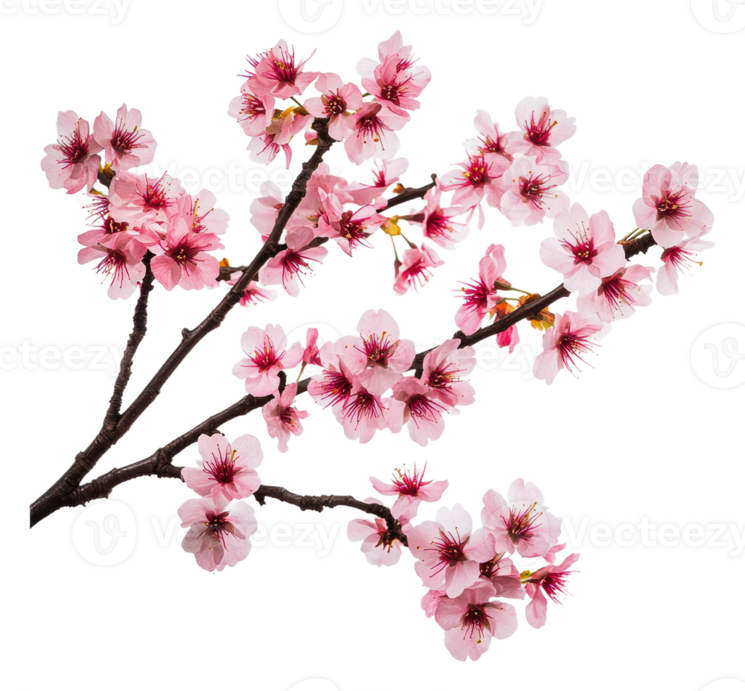Blooming cherry blossom branch in spring png