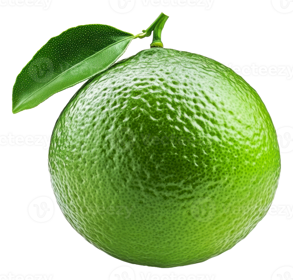Fresh green lime with leaf on a neutral background png