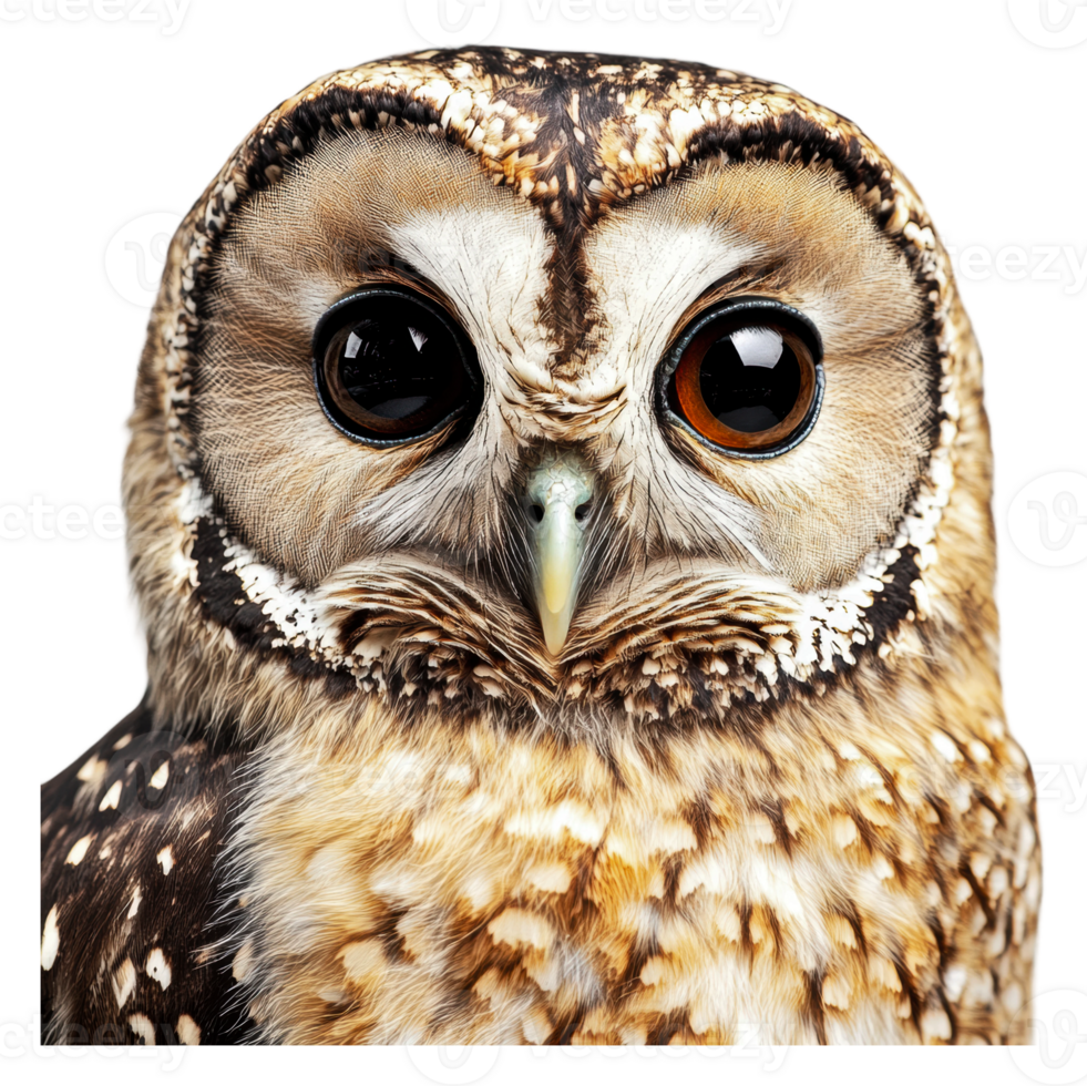 Close-up of a wise owl perched in nature png