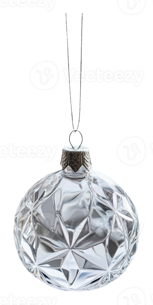 Crystal ornament on silver string png