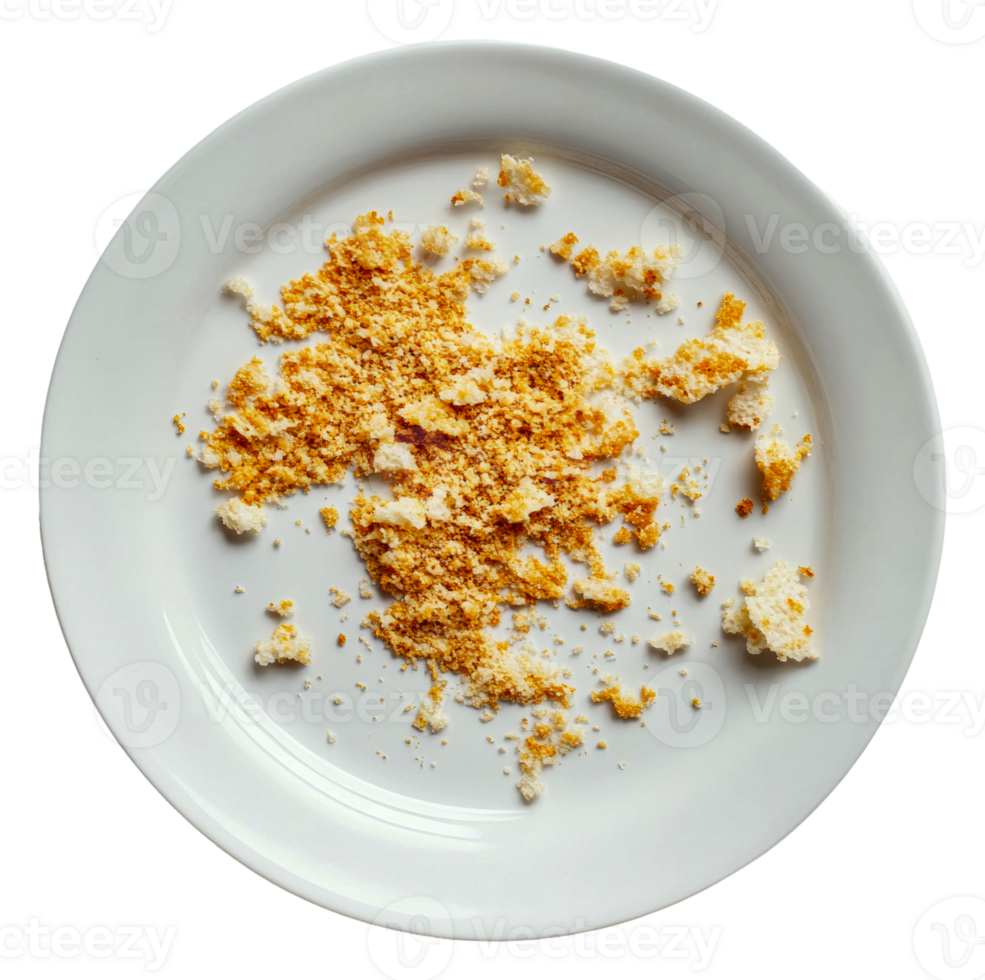 Crumbled cheese on a white plate in bright light png