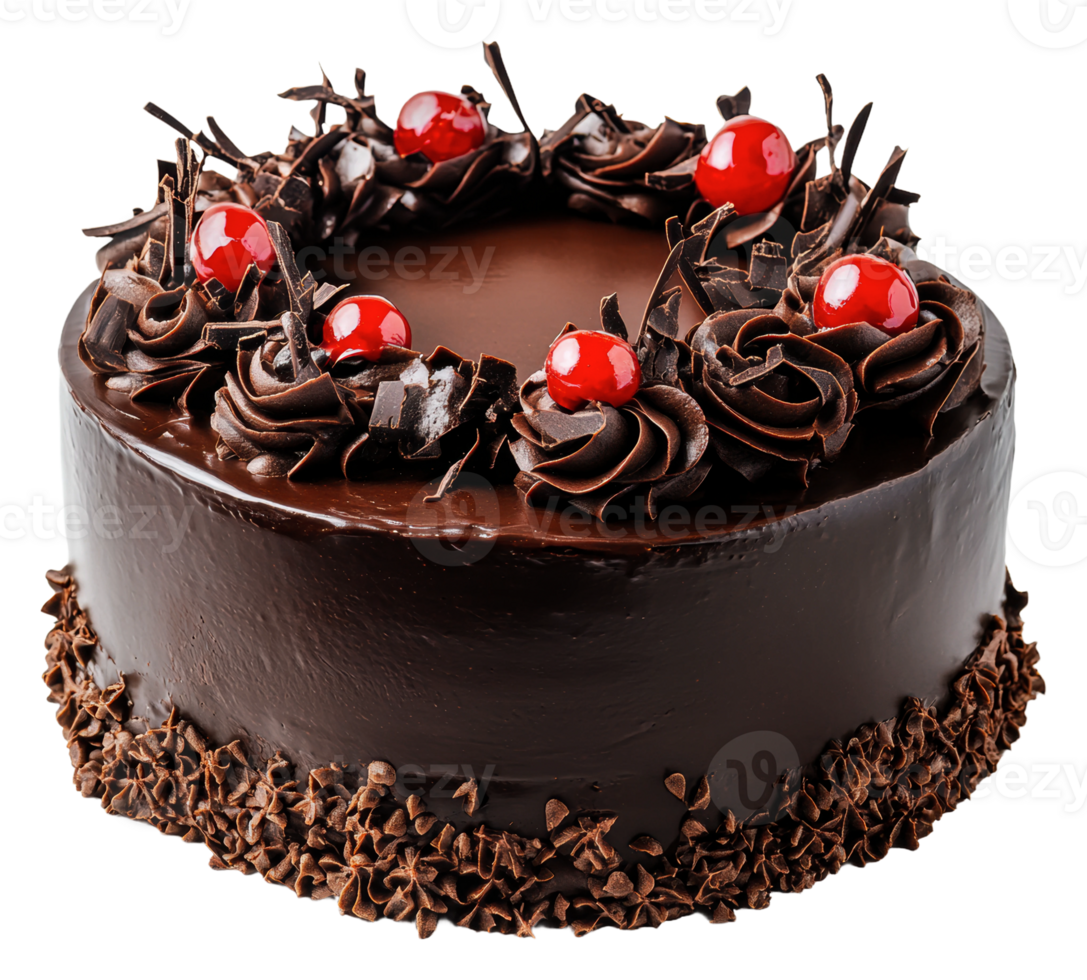 Chocolate cherry cake for celebration png