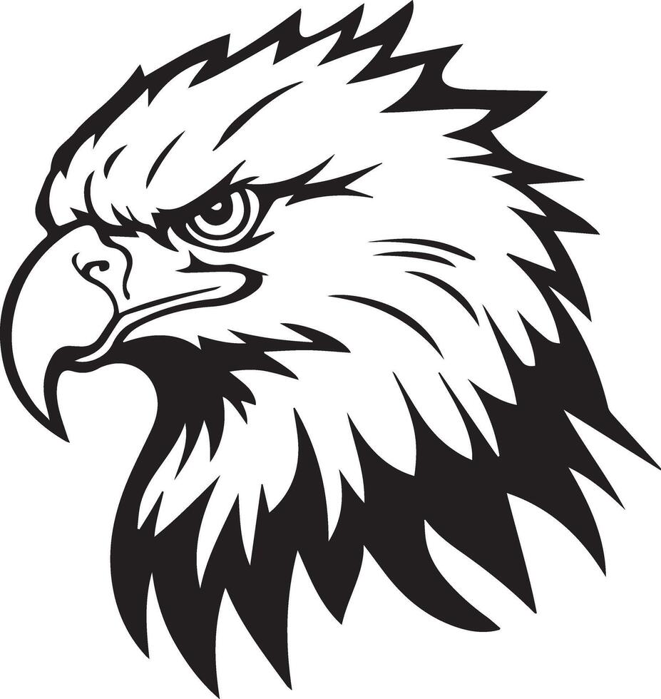Eagle head silhouette illustration icon design vector