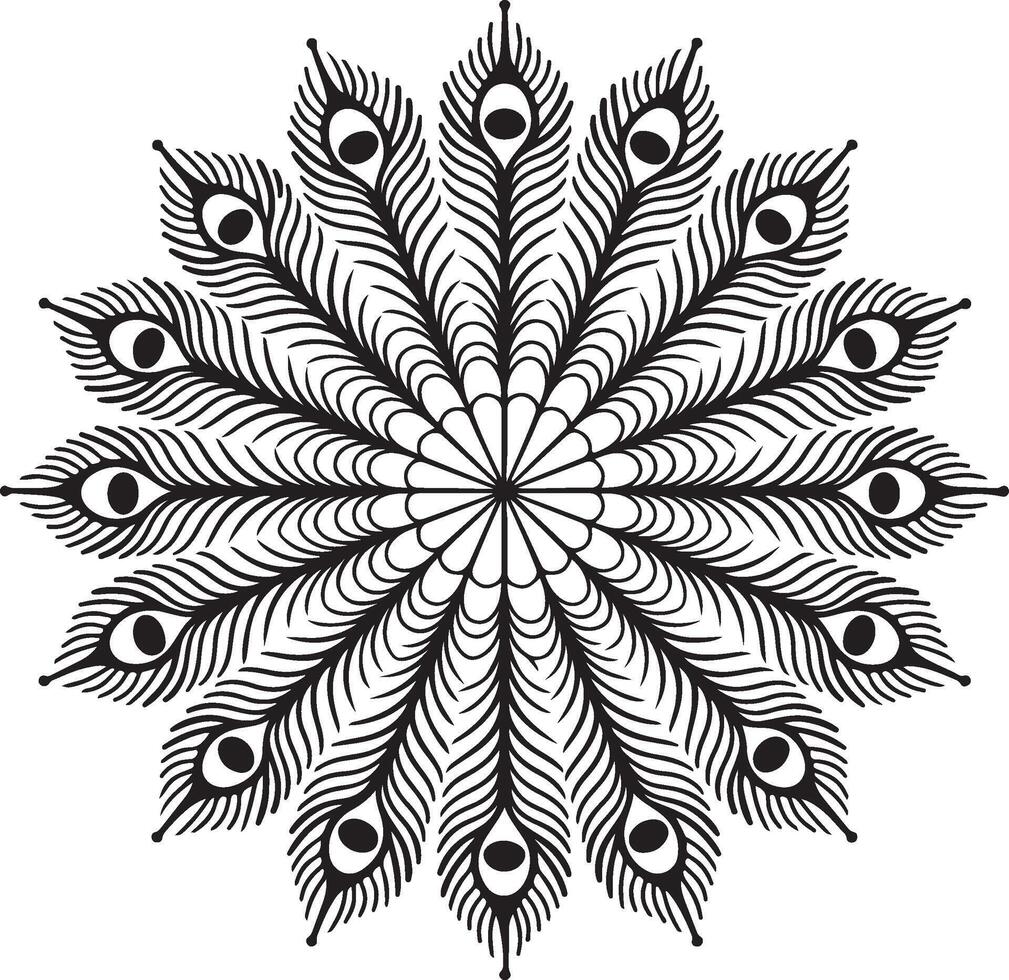 Infinite Peacock Lines vector