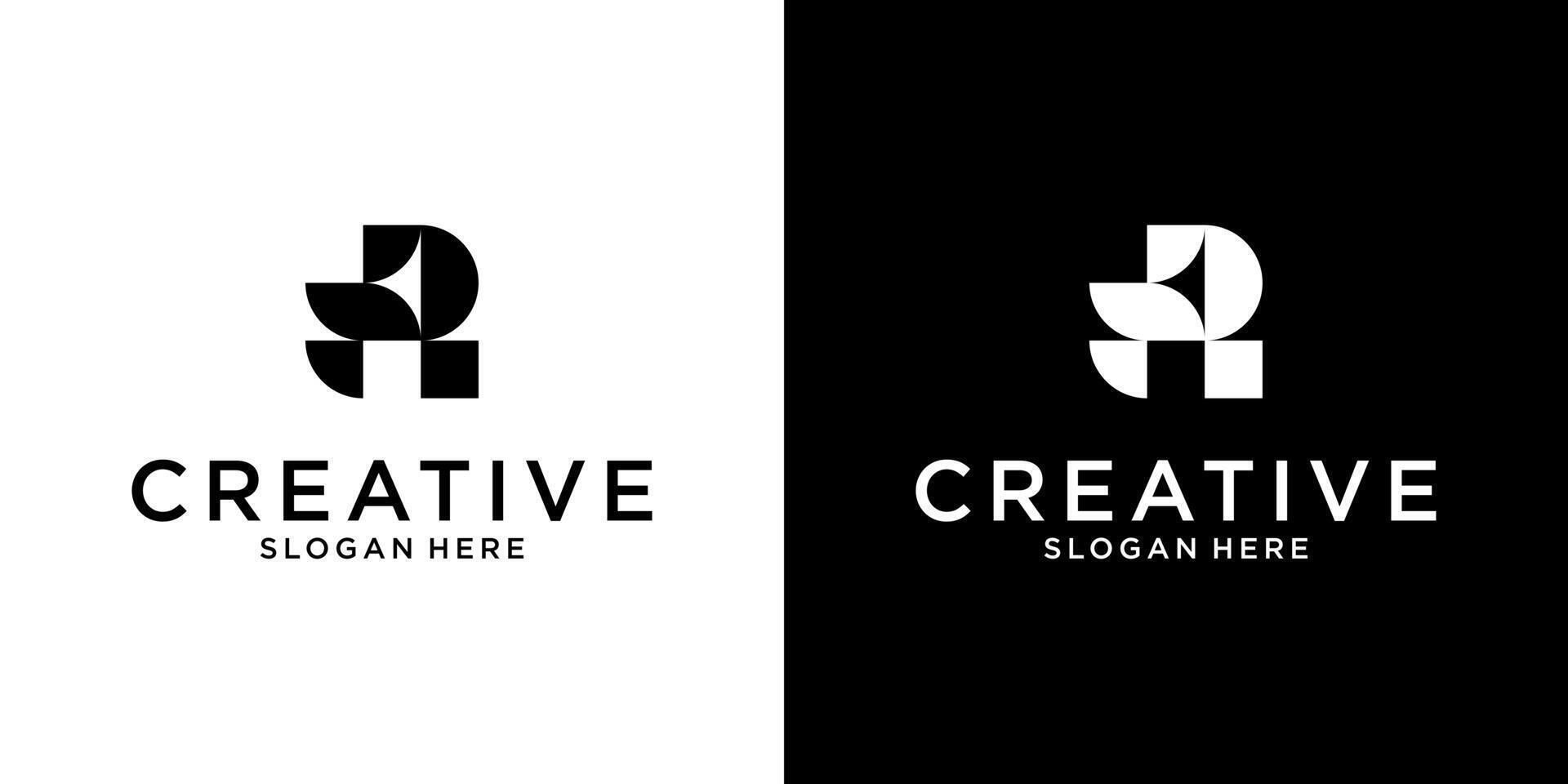 SR or RS initial letter logo design concept vector