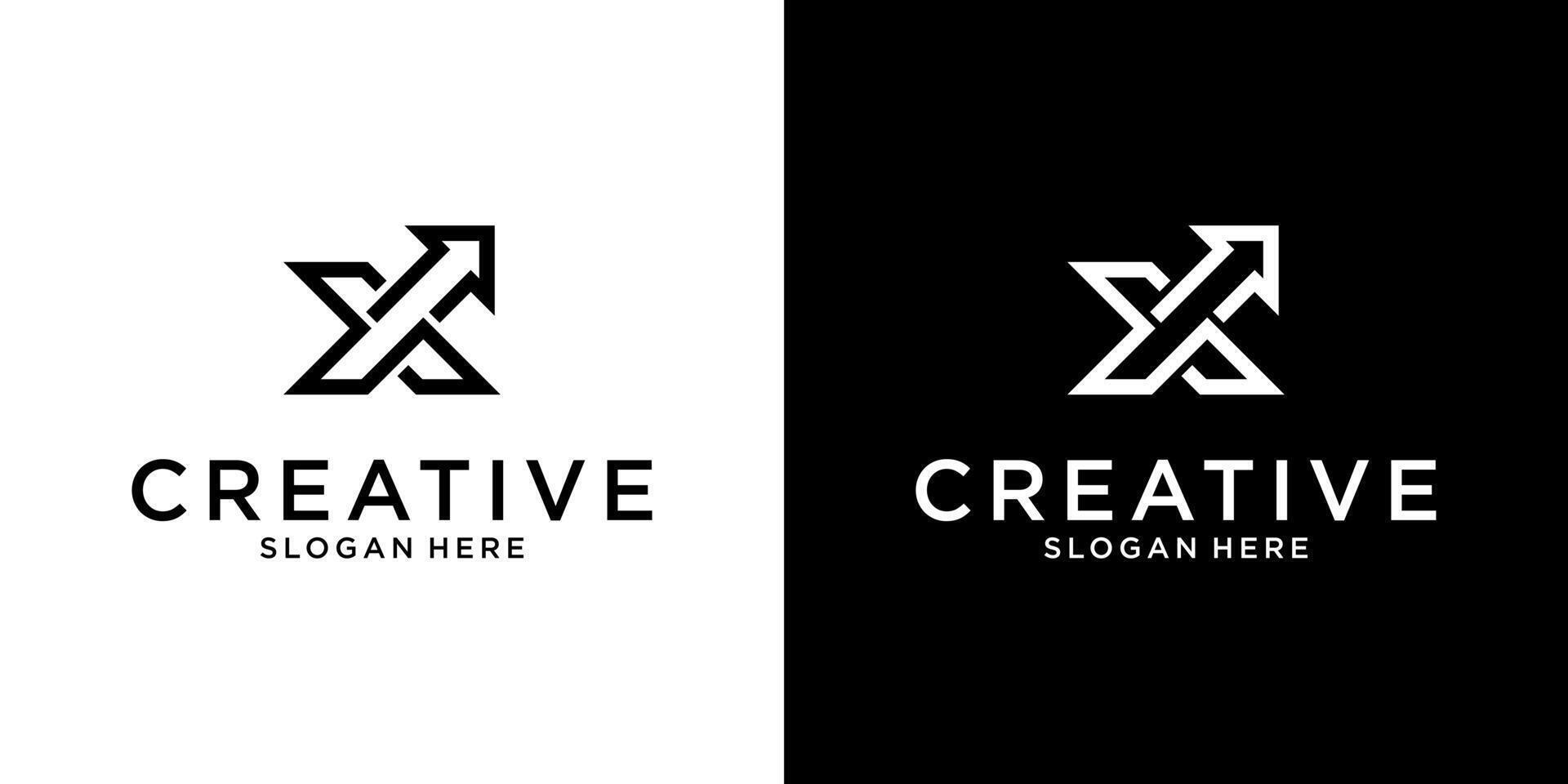 Initial letter X monogram logo design . vector