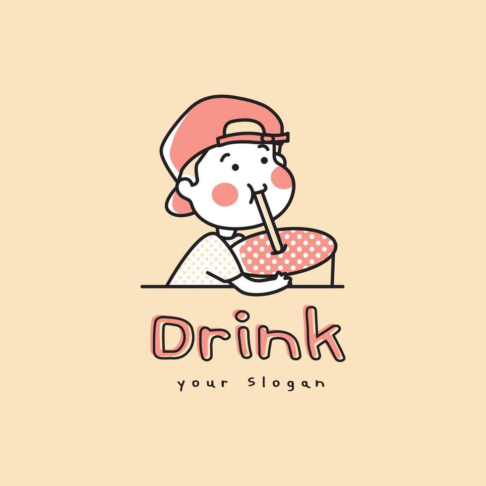 A boy drink template, Food and Drink concept vector