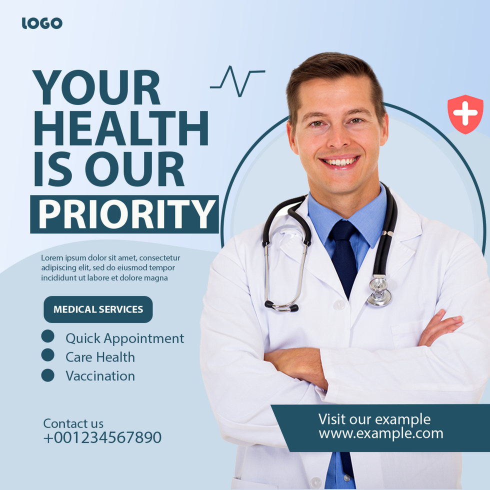 your health is our priority post template psd