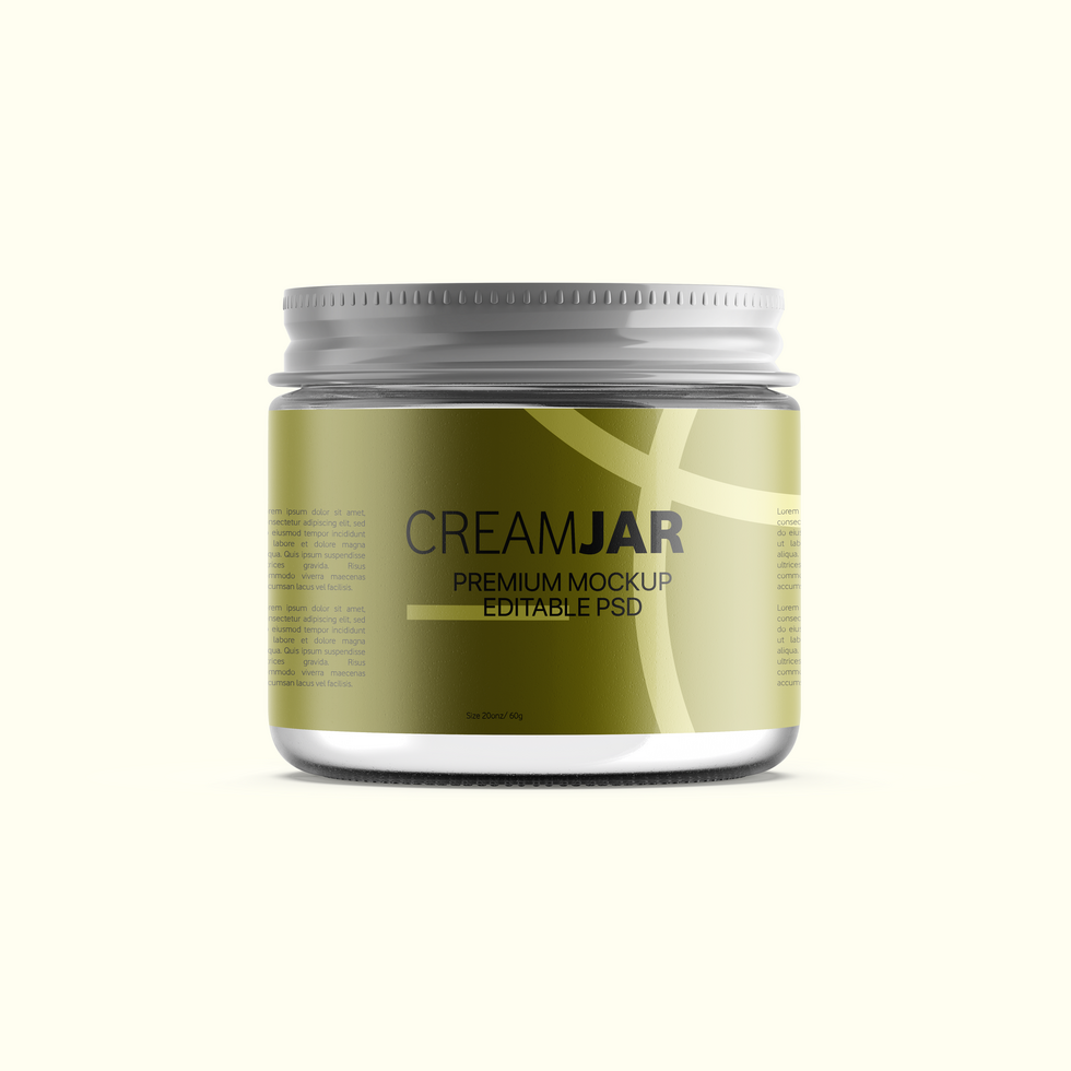 Cosmetic Glass Jar Mockup Template psd