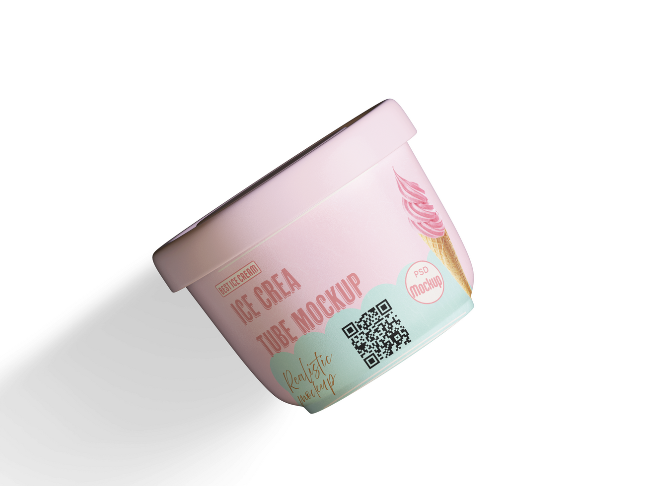 Lie down ice cream pack mockup psd