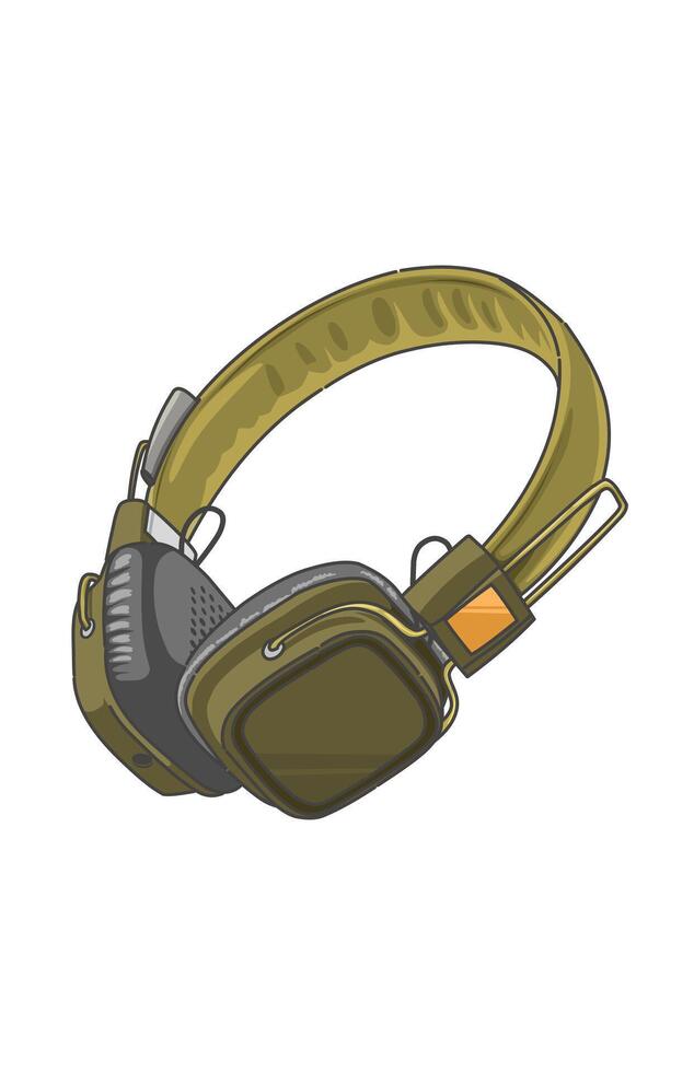 Green music audio headset with a square shape vector