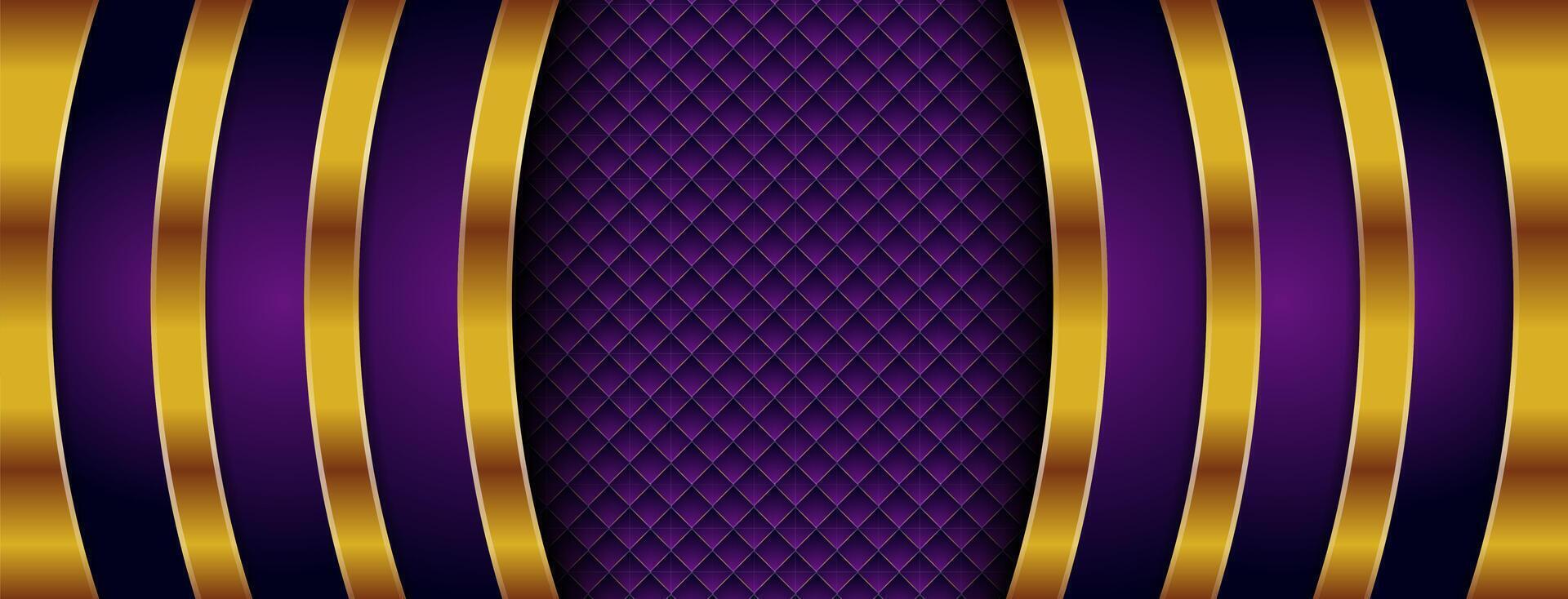 purple background with gold element decoration. dynamic abstract gradient with gold line. geometric abstract modern design. editable files. square pattern vector
