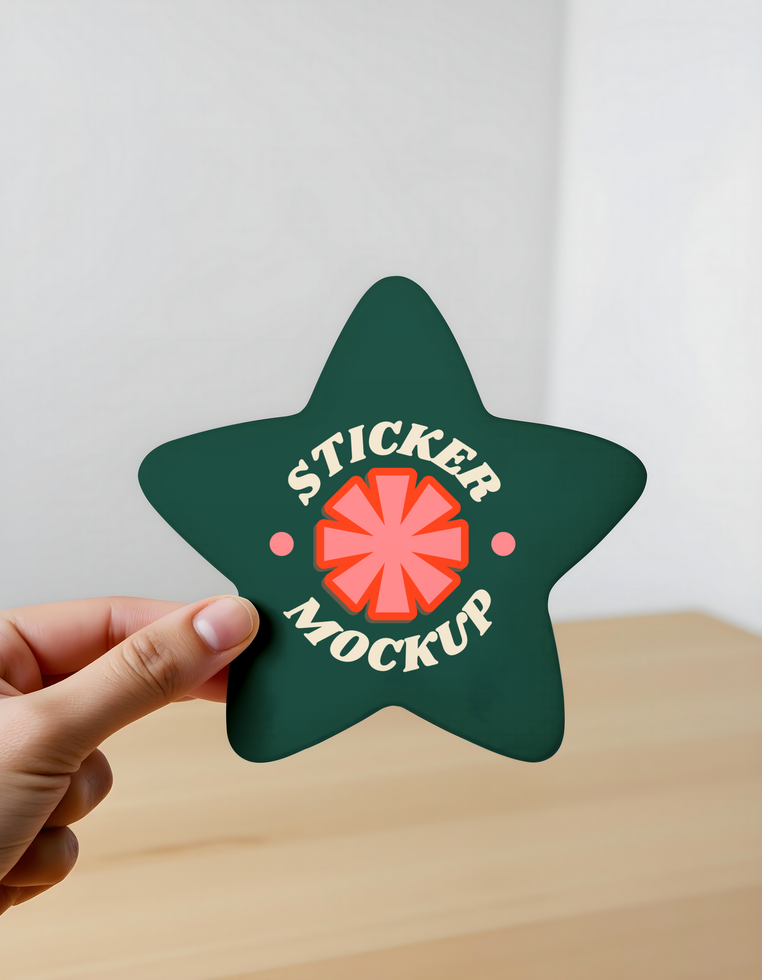 Star Sticker Mockup Collection psd