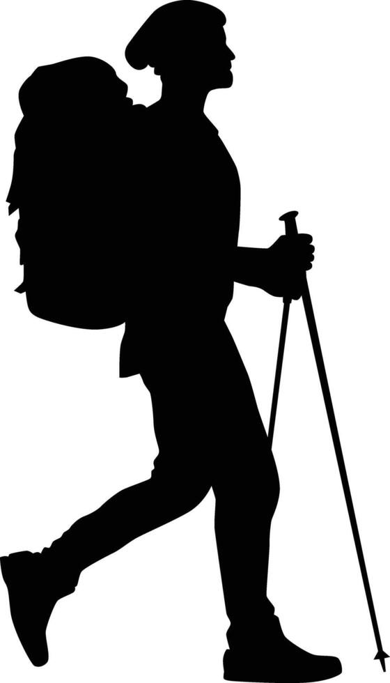 backpacker silhouette illustration vector