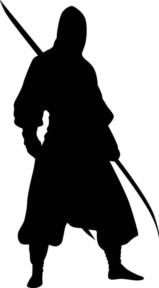 Ninja silhouette illustration vector