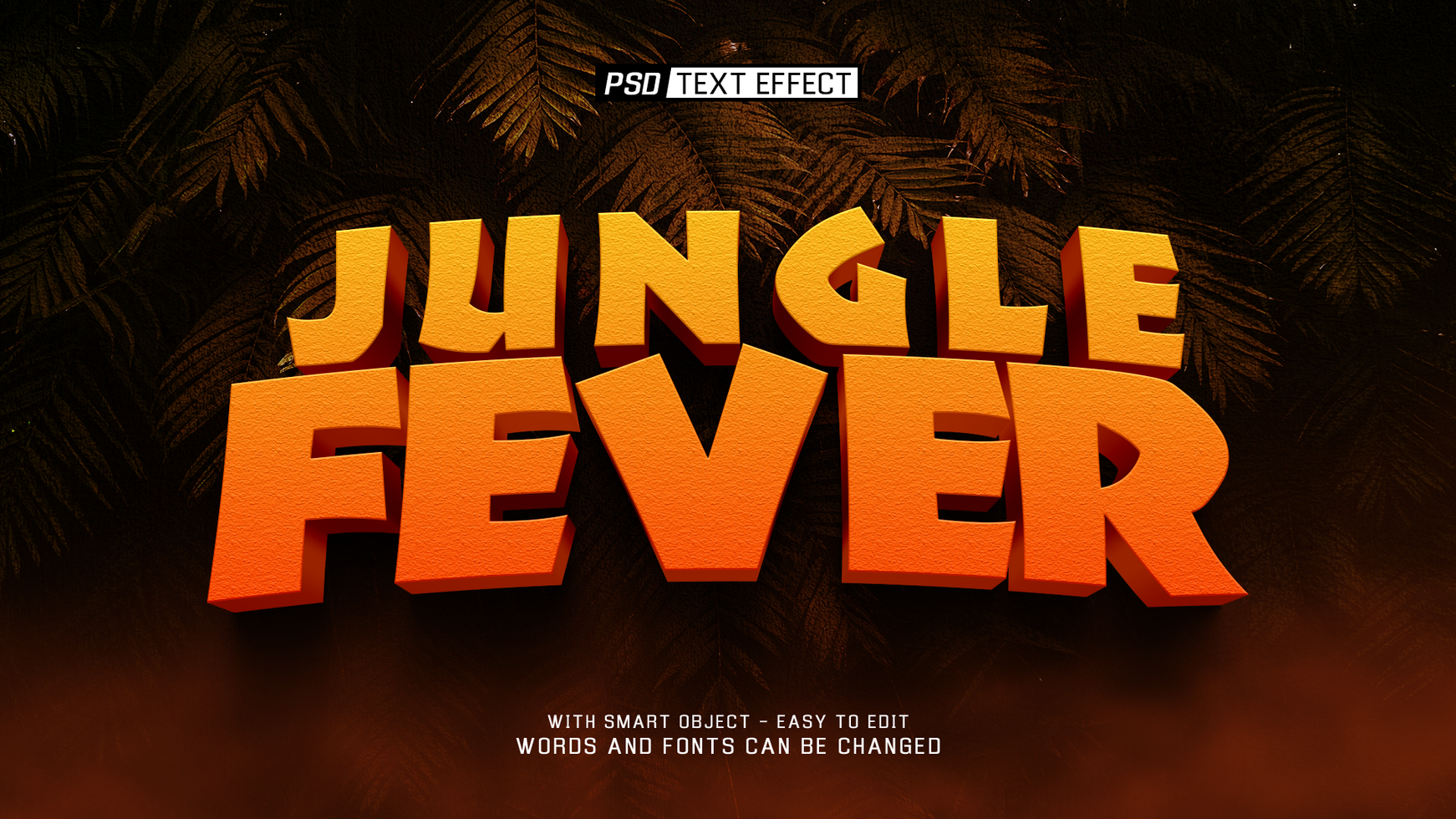 jungle fever 3d text effect psd