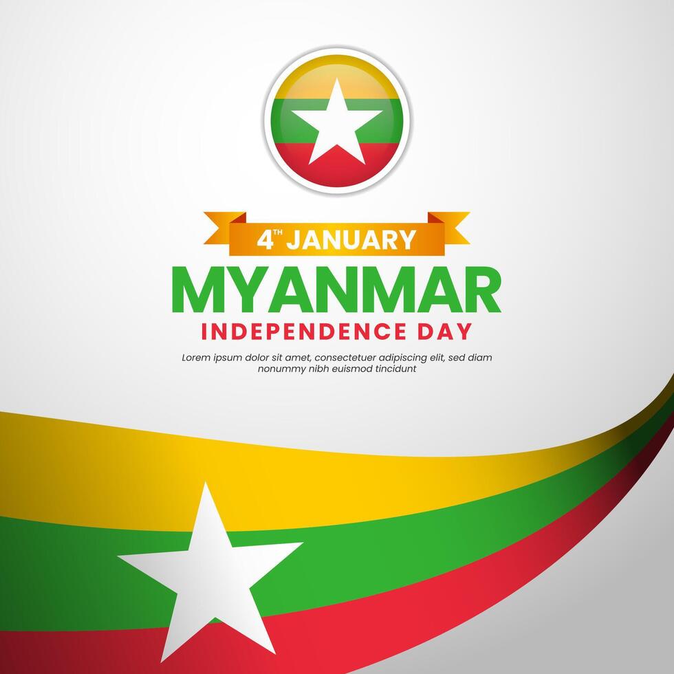 Myanmar Independence Day Celebration Illustration. Template for Poster, Banner, Advertising, Greeting Card or Print Design Elementation vector