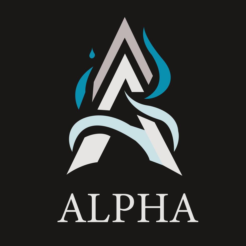 letter A logo design with water and ice elements vector