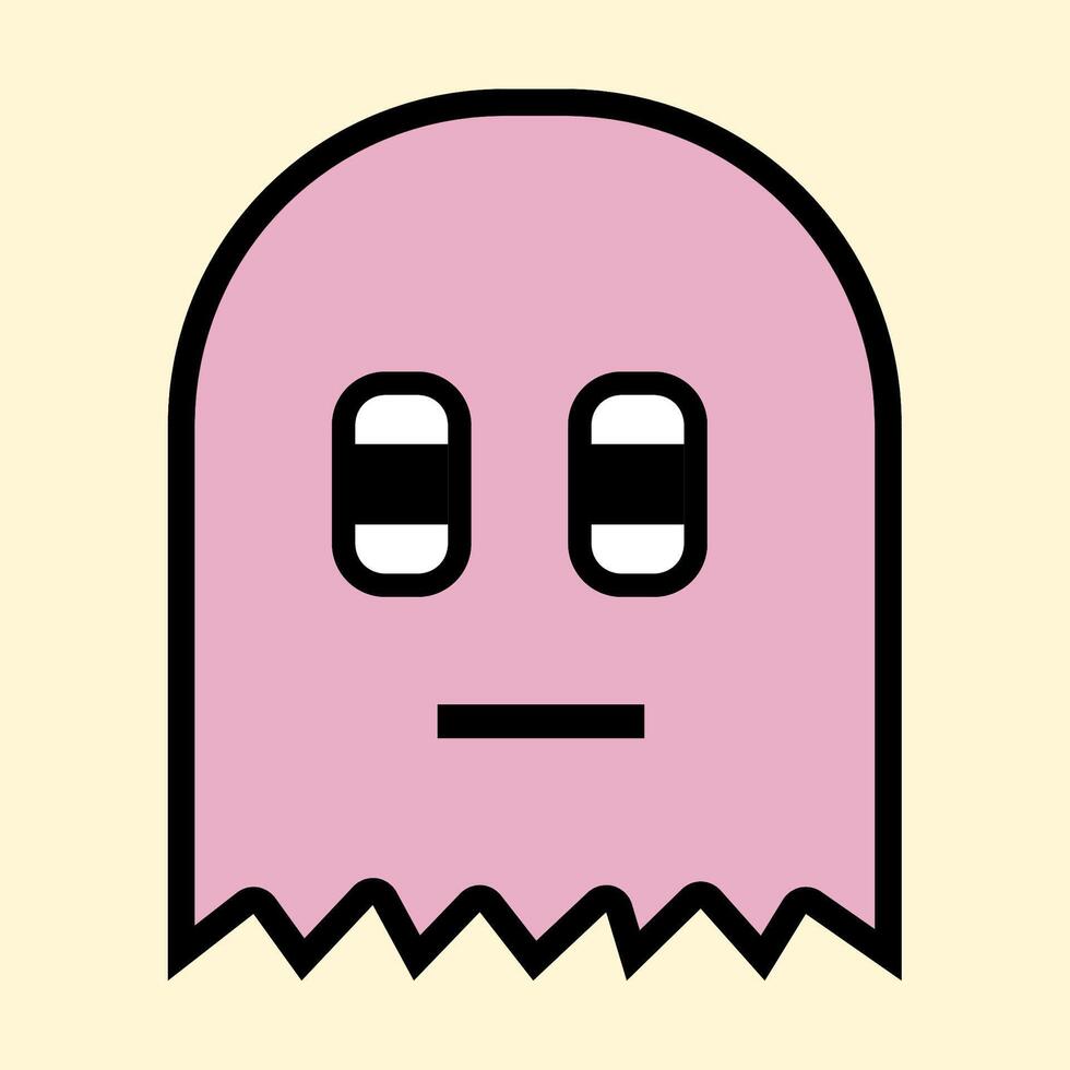 Cute Pink Ghost Smiling Joyfully for Fun and Creative Design Needs vector