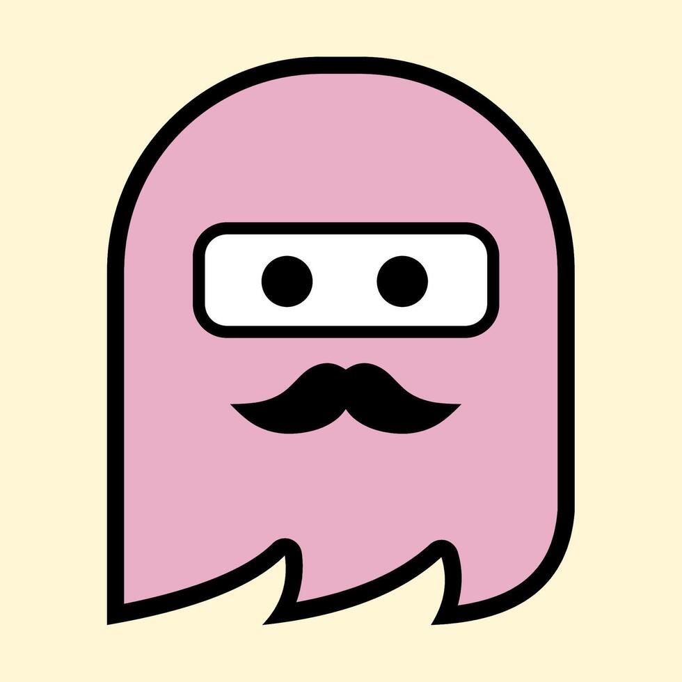 Quirky Pink Ghost with Cheeky Smile Perfect for Halloween Themes vector
