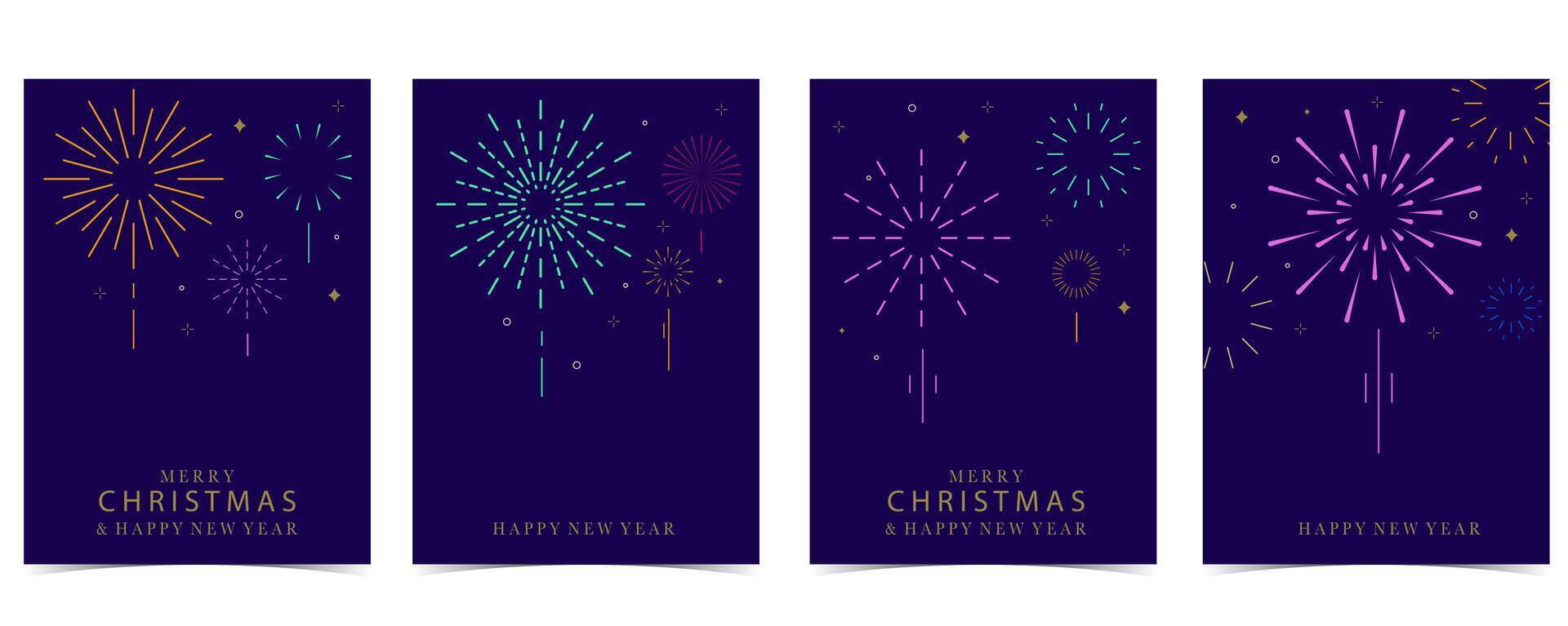 firework happy new year on night background vector