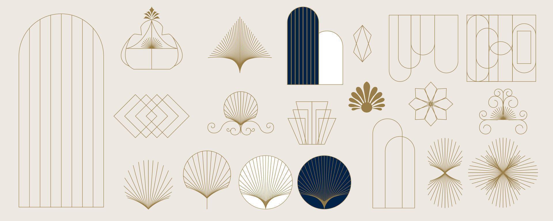 Vintage deco frame and border. Abstract decoration object element vector