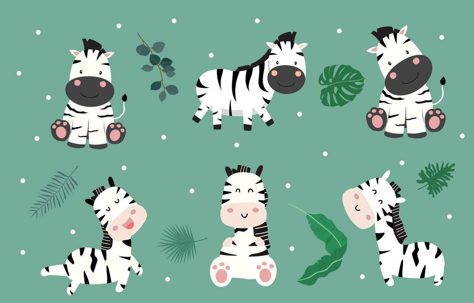 cute zebra element object for safari design vector