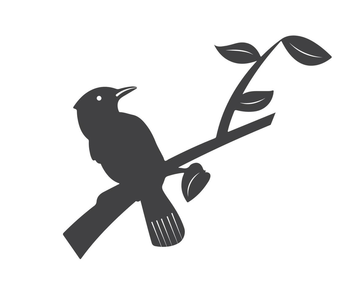 bird on branch icon illustration vector