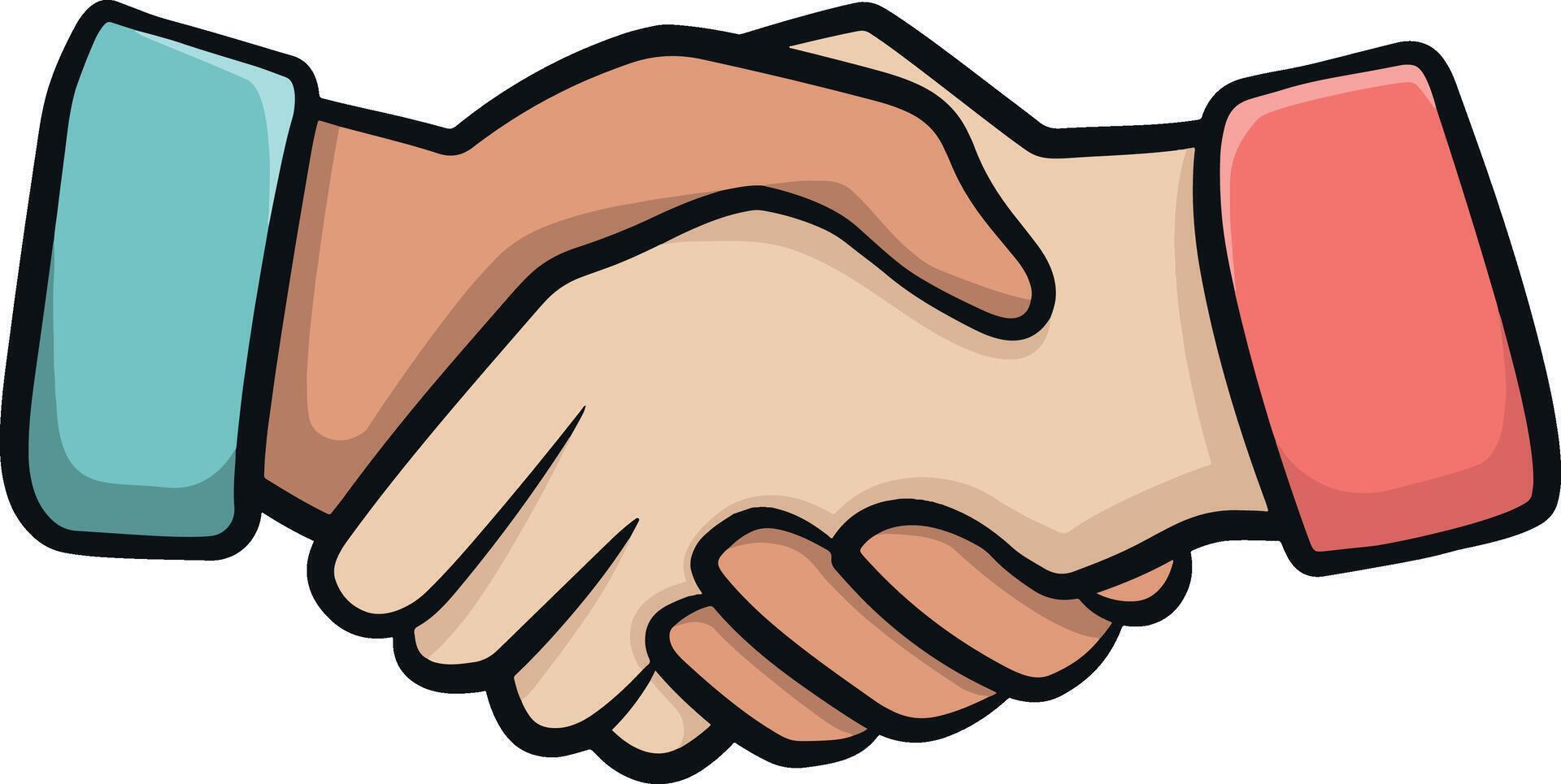 Handshake hands icon vector