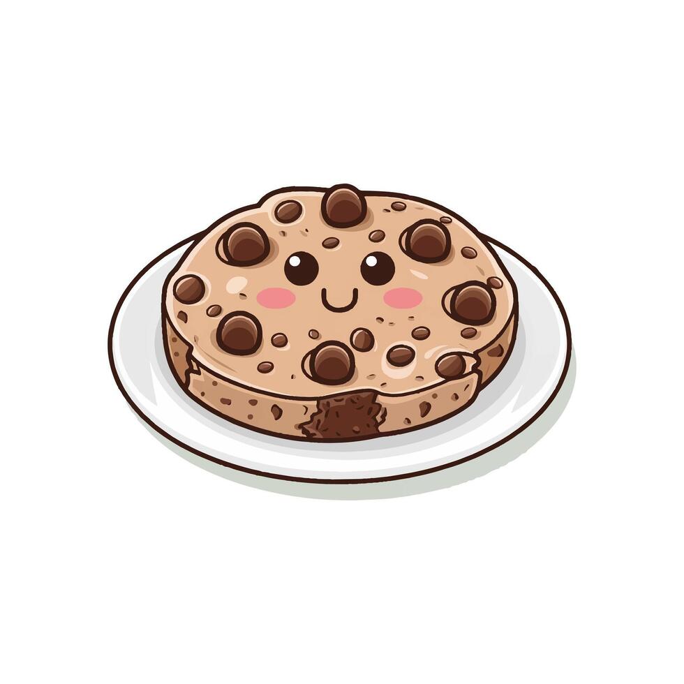 Chocolate Cookies Cartoon Icon Illustration vector