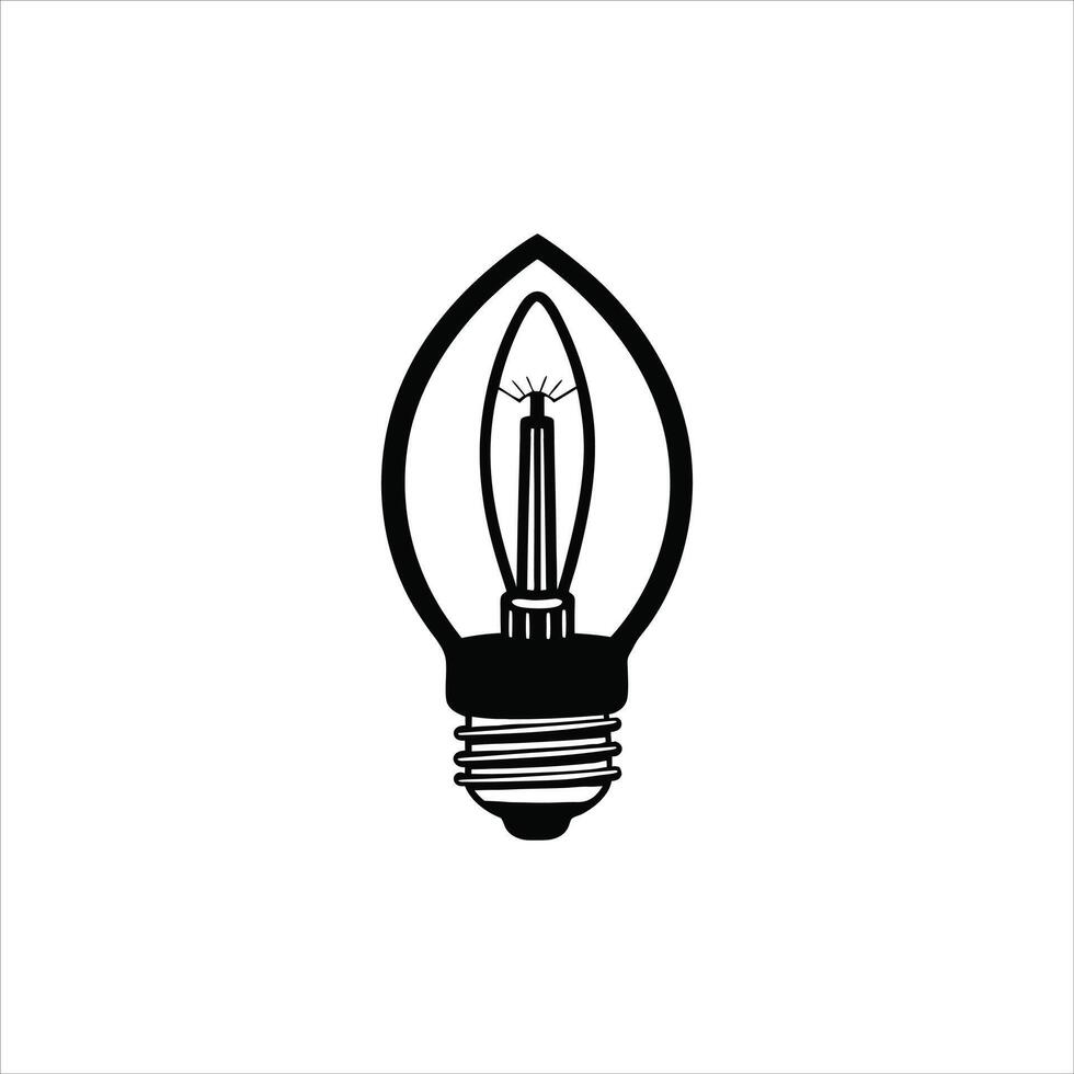 Simple Light Bulb Line Art ClipArt vector