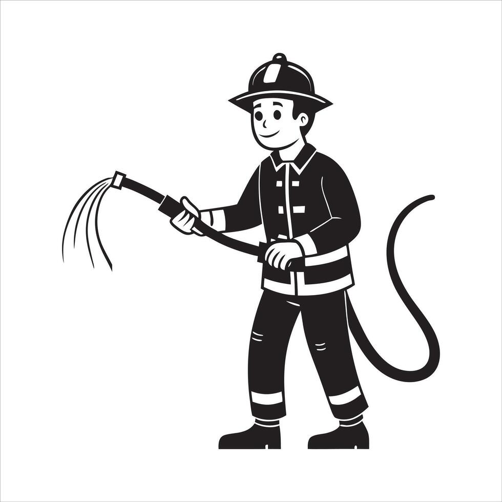 Emergency Response Firefighter ClipArt Design vector