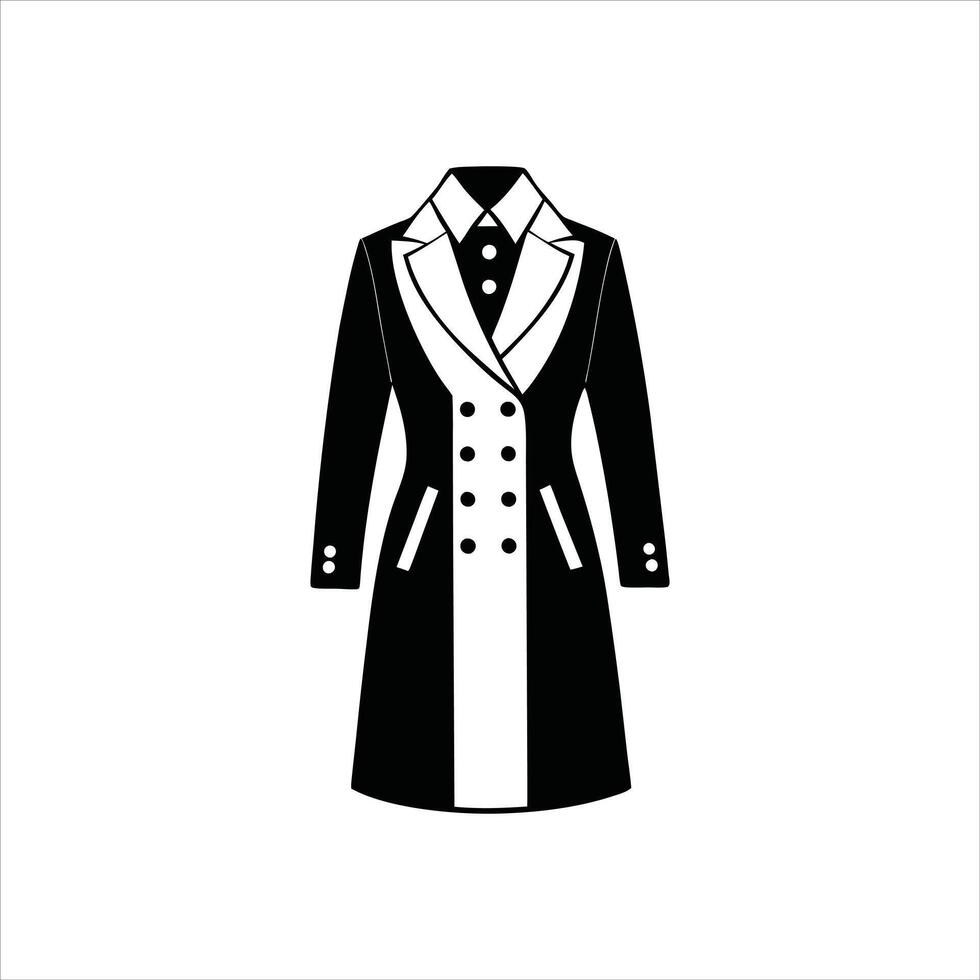 Cozy And Chic Winter Long Coat Fashion ClipArt vector