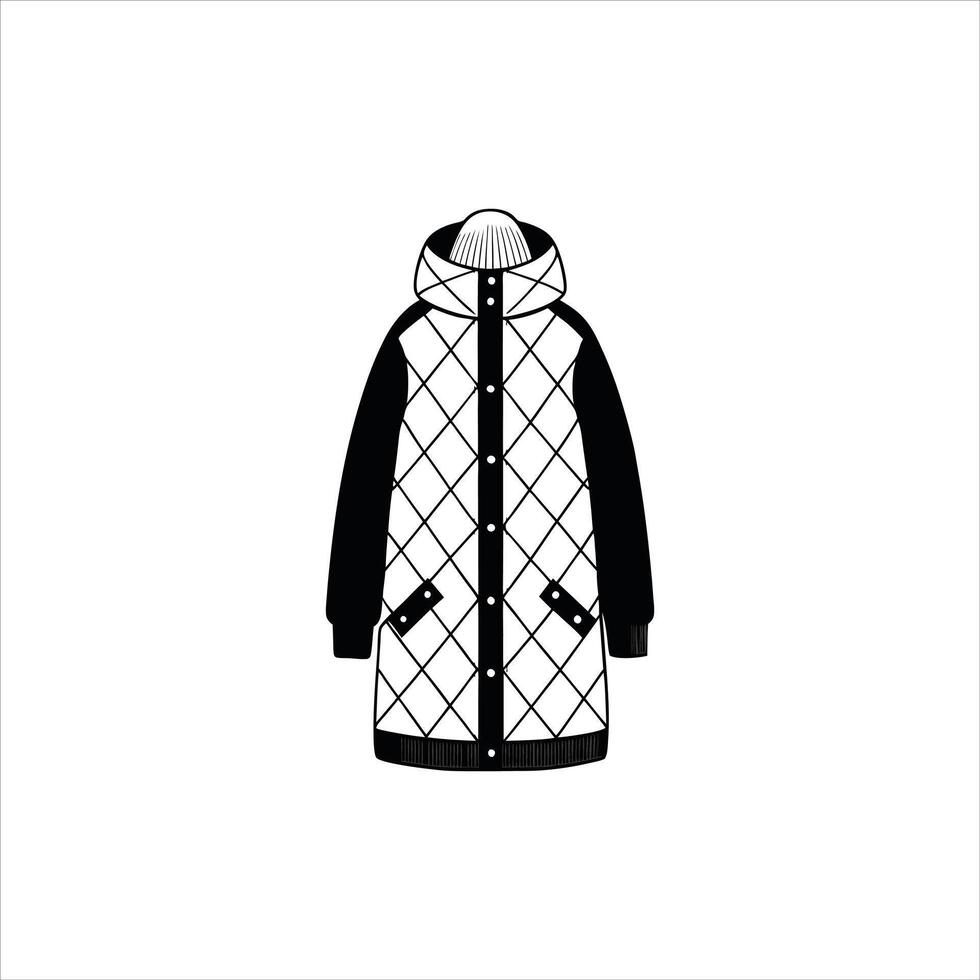 Sophisticated Cold Weather Style Winter Long Coat Illustration vector
