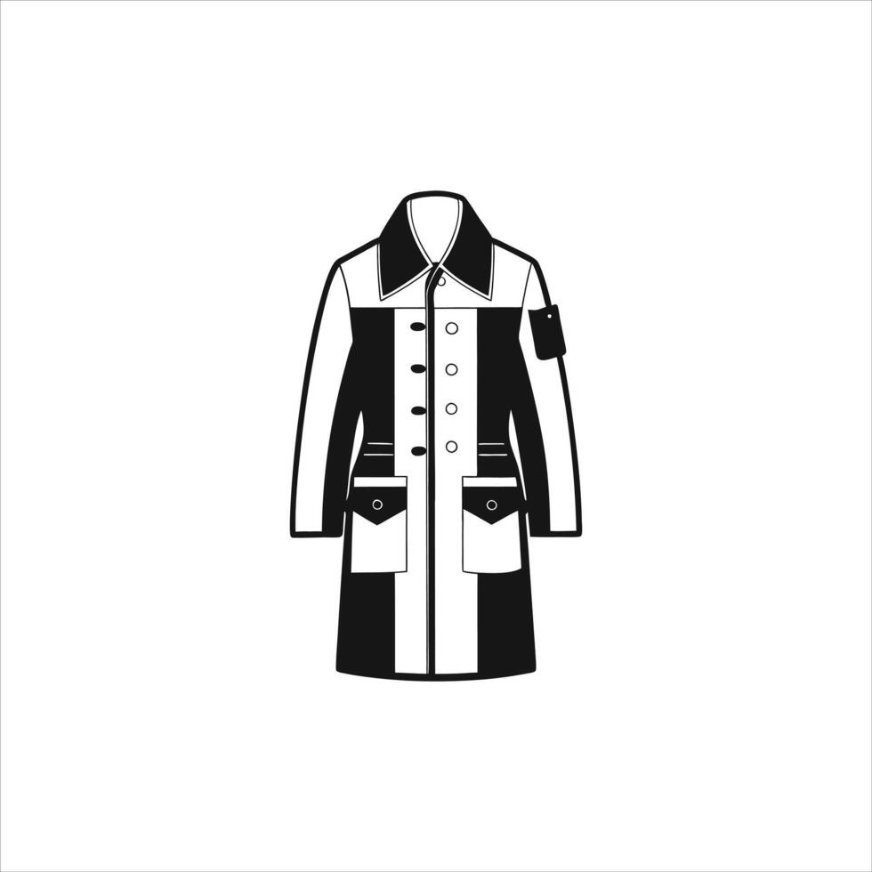 Winter Elegance Long Coat Clothing ClipArt Illustration vector