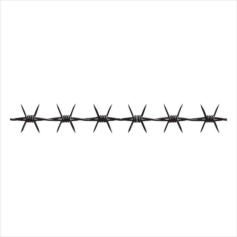 Sharp and Stylish Barbed Wire Line Illustration vector