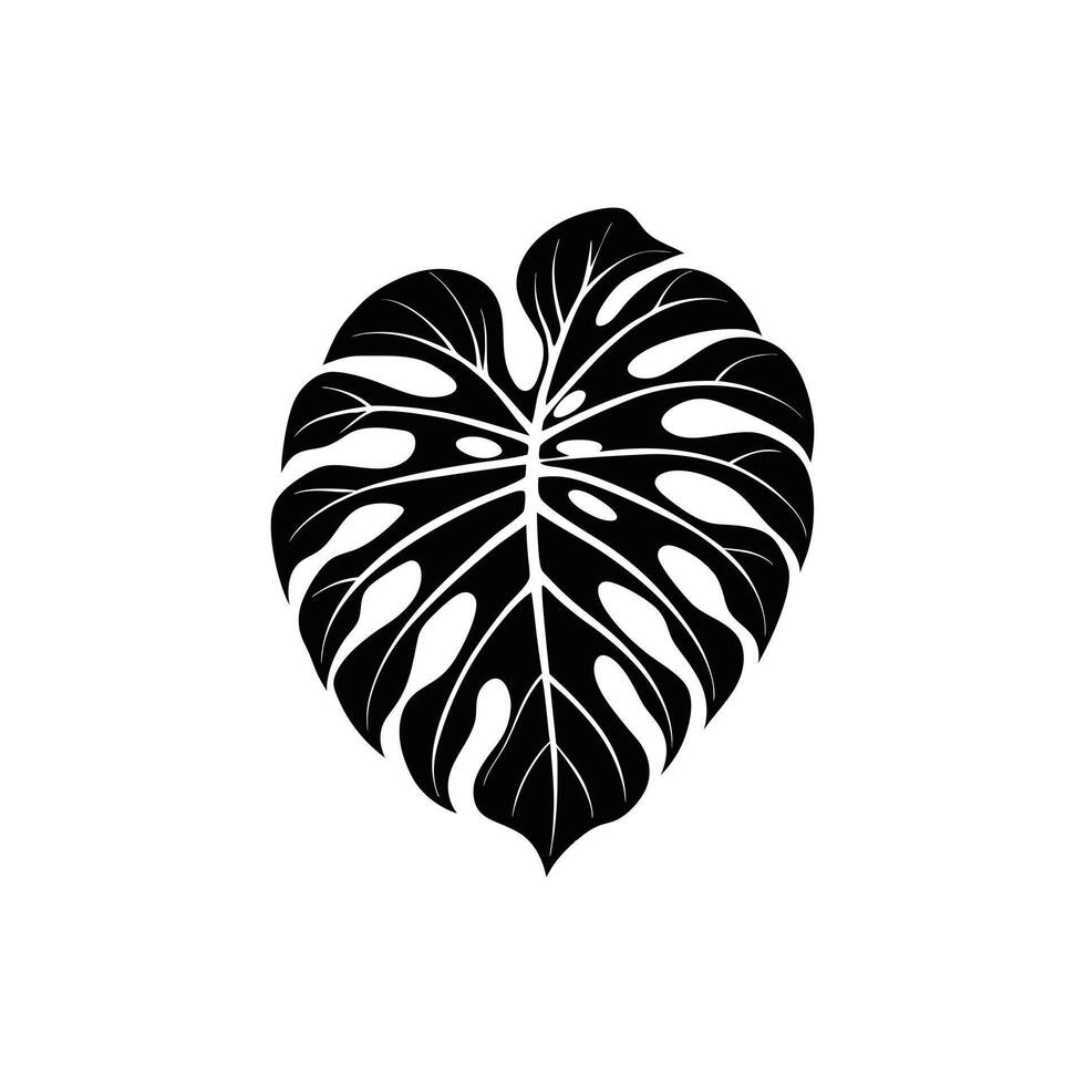 Elegant Tropical Leaf Silhouette Illustrations for Design vector