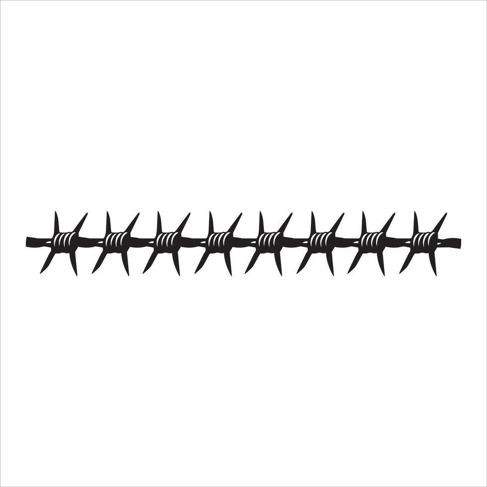 Intricate Barbed Wire Line Art for Graphic Design vector