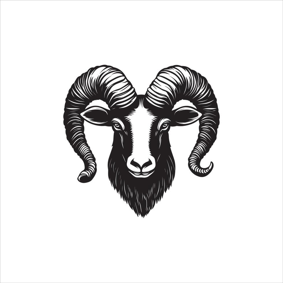 Hand-drawn Sheep Face ClipArt for Graphic Design vector