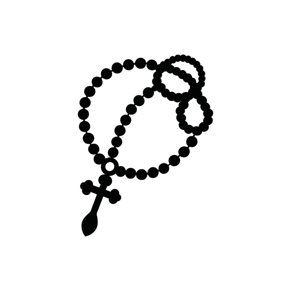 Religious Rosary with Cross and Beads Graphic vector