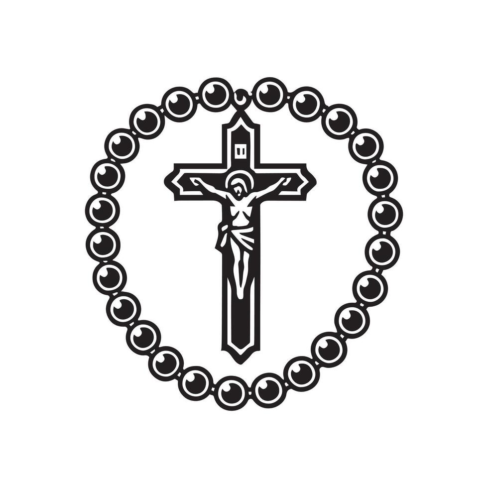 Christian Religious Rosary Beads ClipArt Design vector