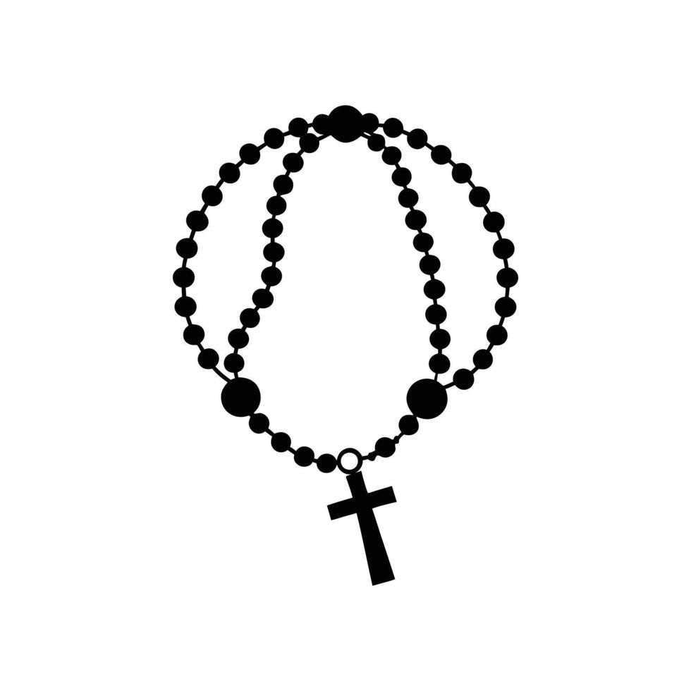 Detailed Christian Rosary with Cross ClipArt vector