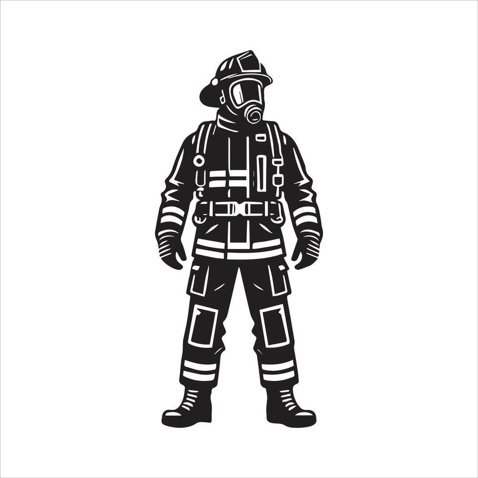 Firefighter Rescue Fireman Illustration vector