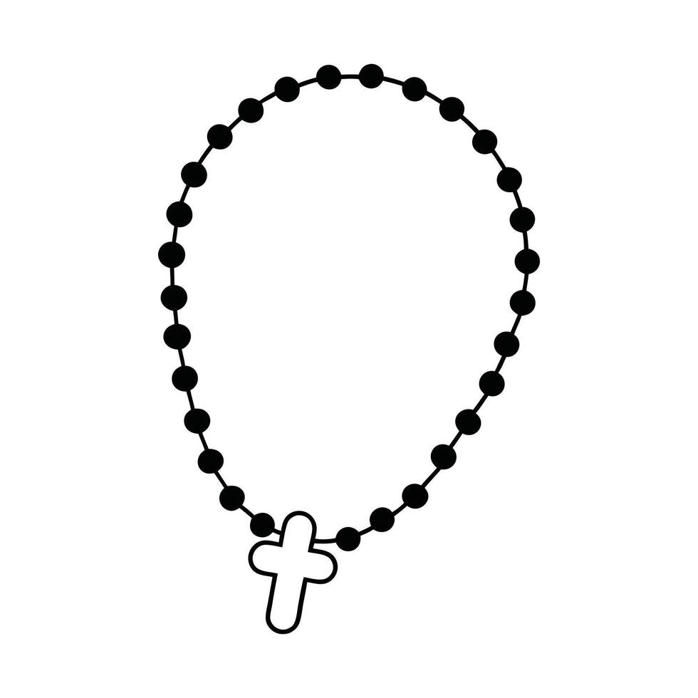 Religious Rosary with Cross Design vector