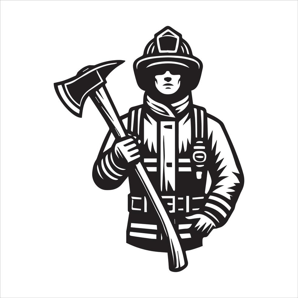 Fireman Hero ClipArt Design vector